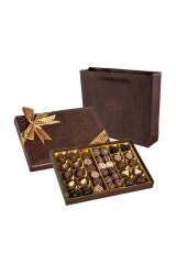 Deri Kahverengi Hediye Çikolata Kutu 500g