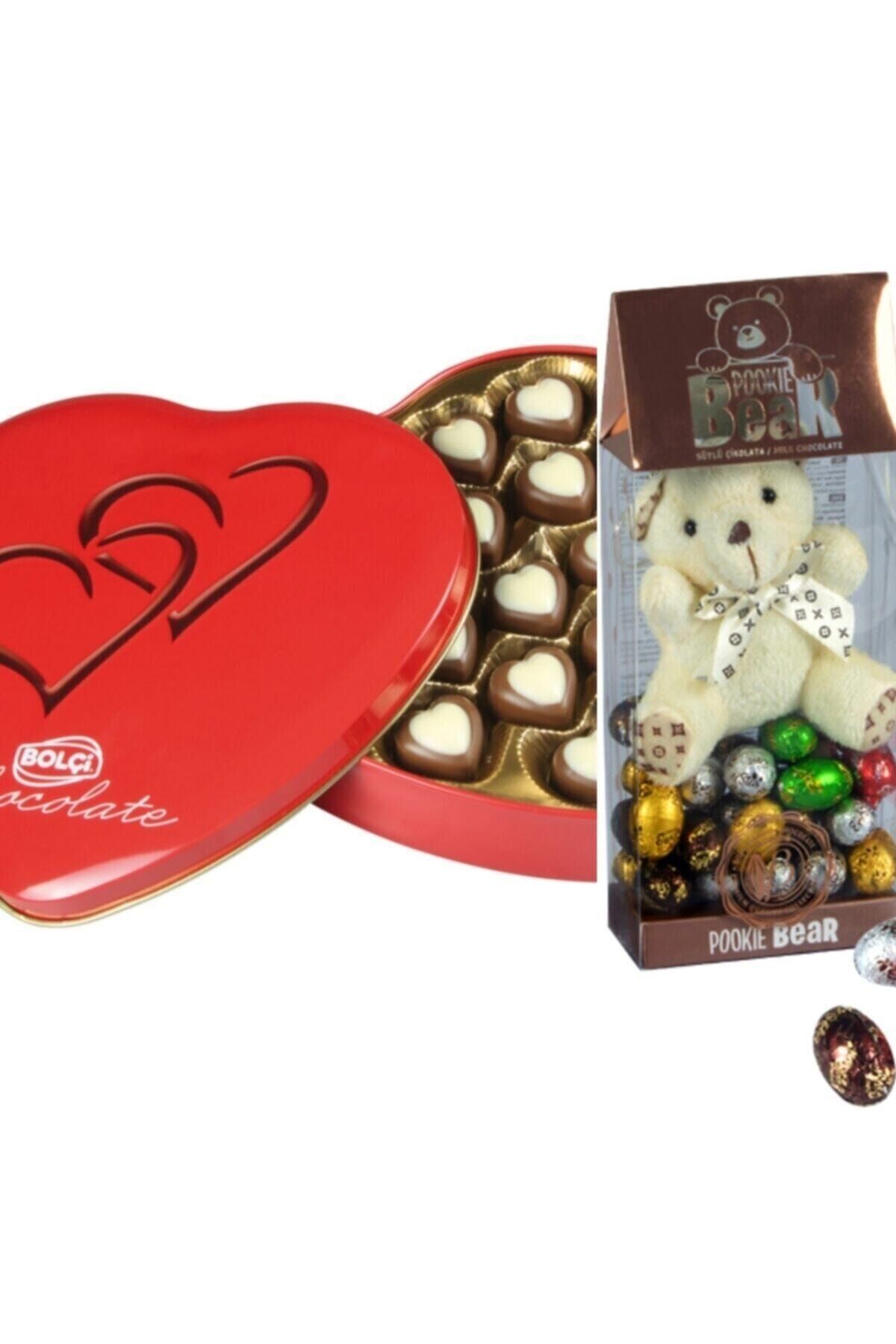 Pookıe Bear Oyuncaklı Sütlü Çikolata 130 gr + Teneke Kalp Kutu 240 gr