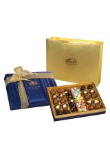 Saten Lacivert Hediye Çikolata Kutu 500g