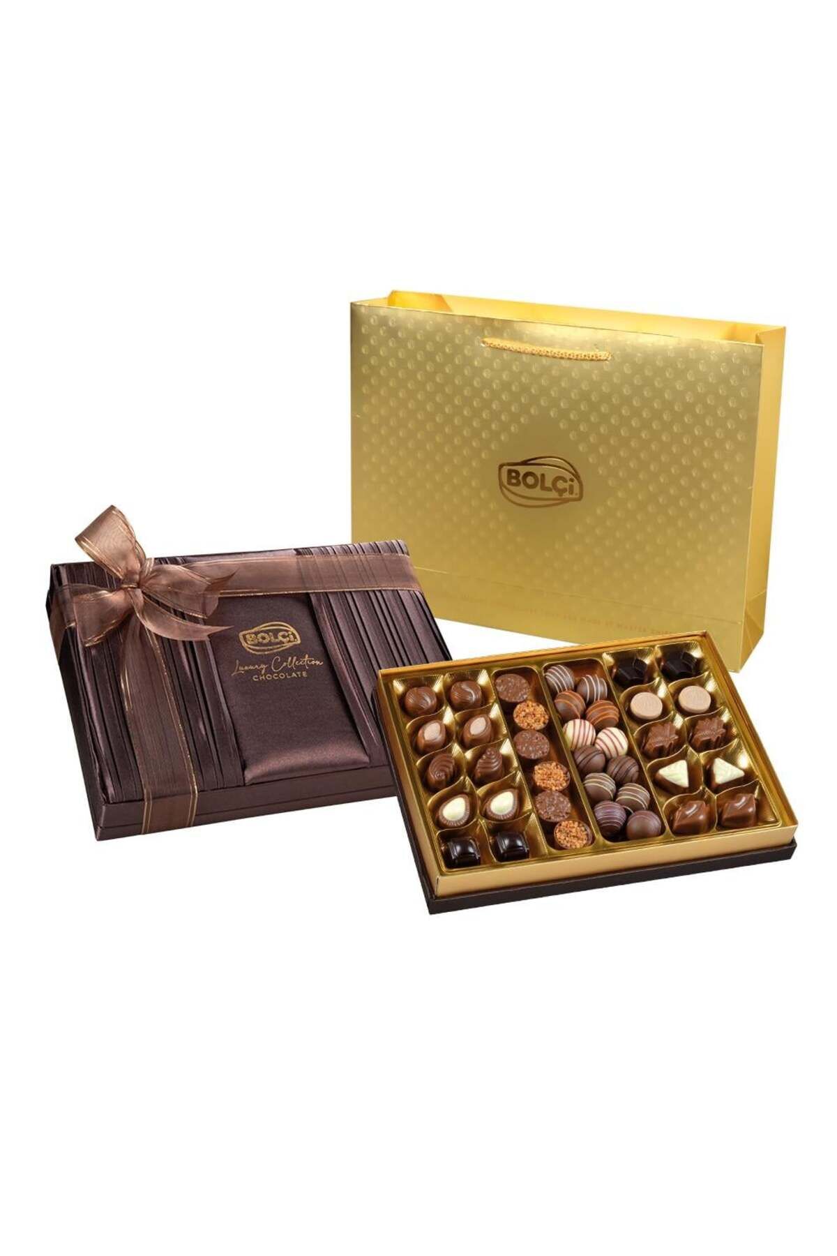 Saten Kahverengi Hediye Çikolata Kutu 500g