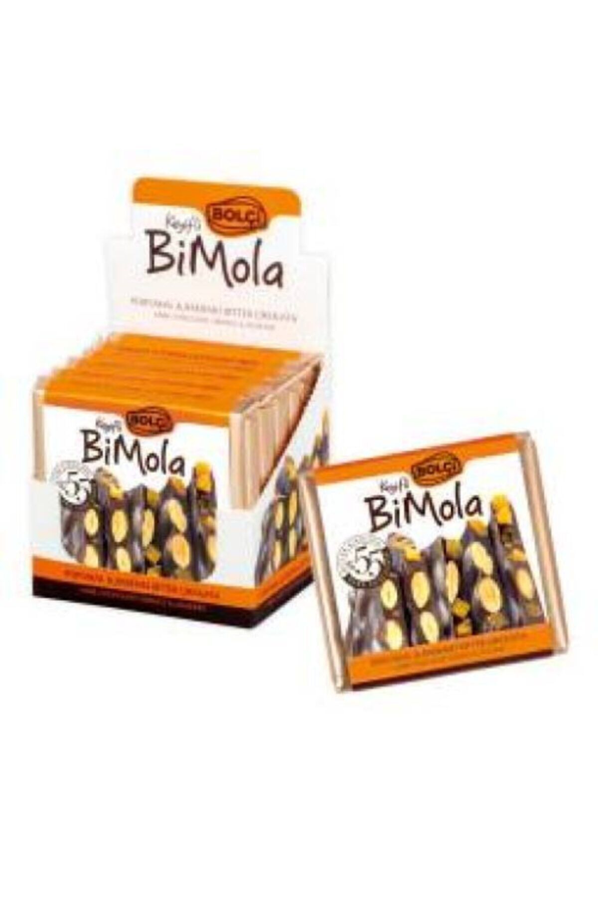 Bi Mola Bitter Portakal Badem 6 Adet Tablet Çikolata 70 gr