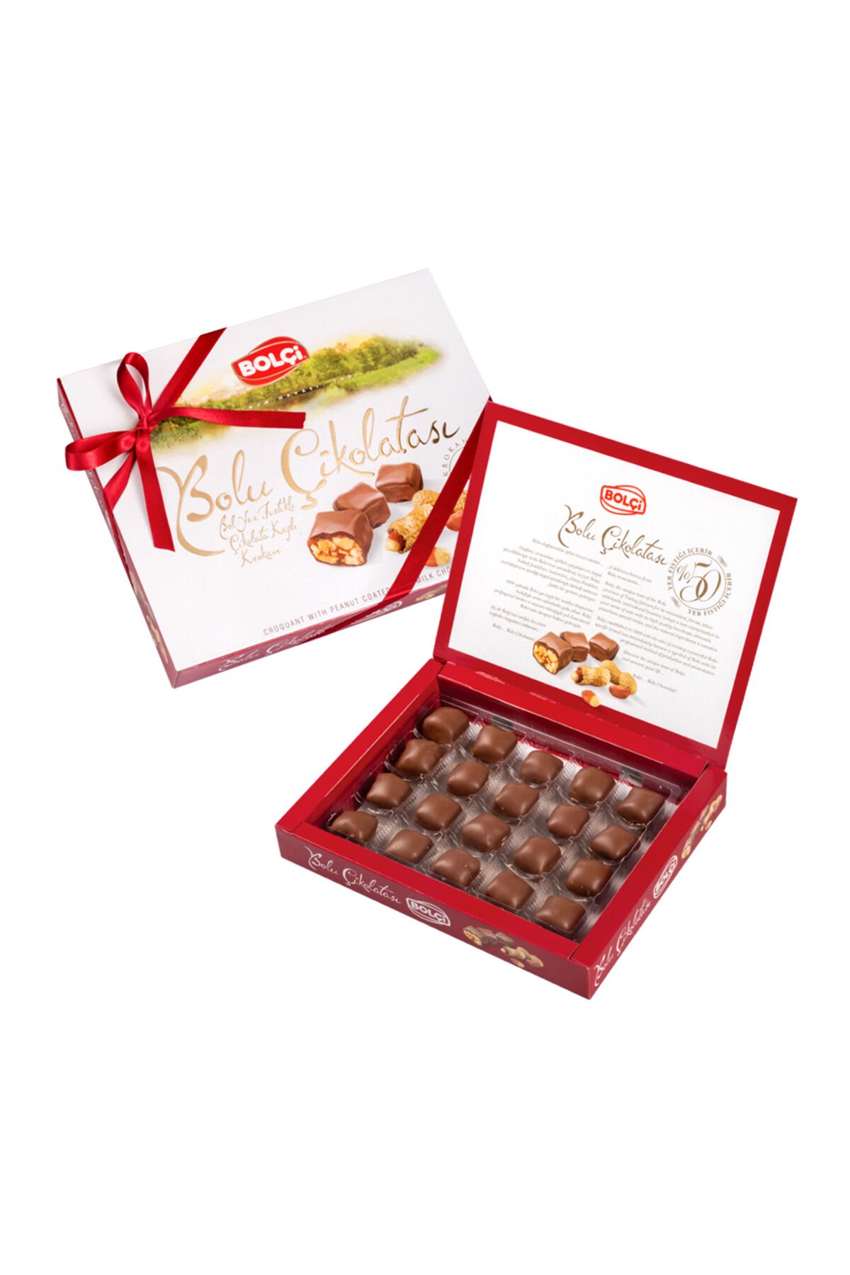 SÜTLÜ YER FISTIKLI 160 GR BOLU ÇİKOLATASI (BORDO)