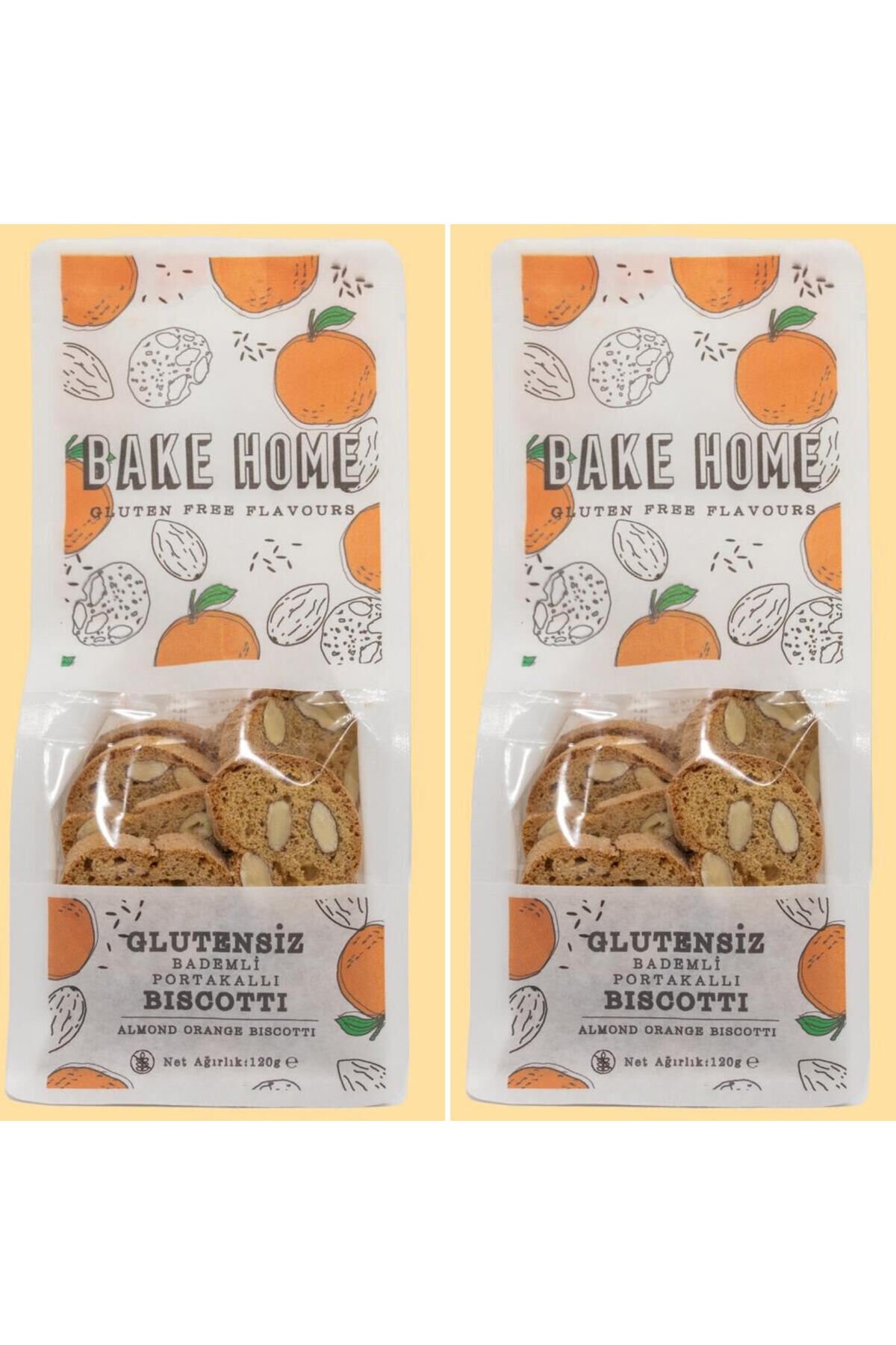 Glutensiz Bademli Portakallı Biscotti 2 Adet