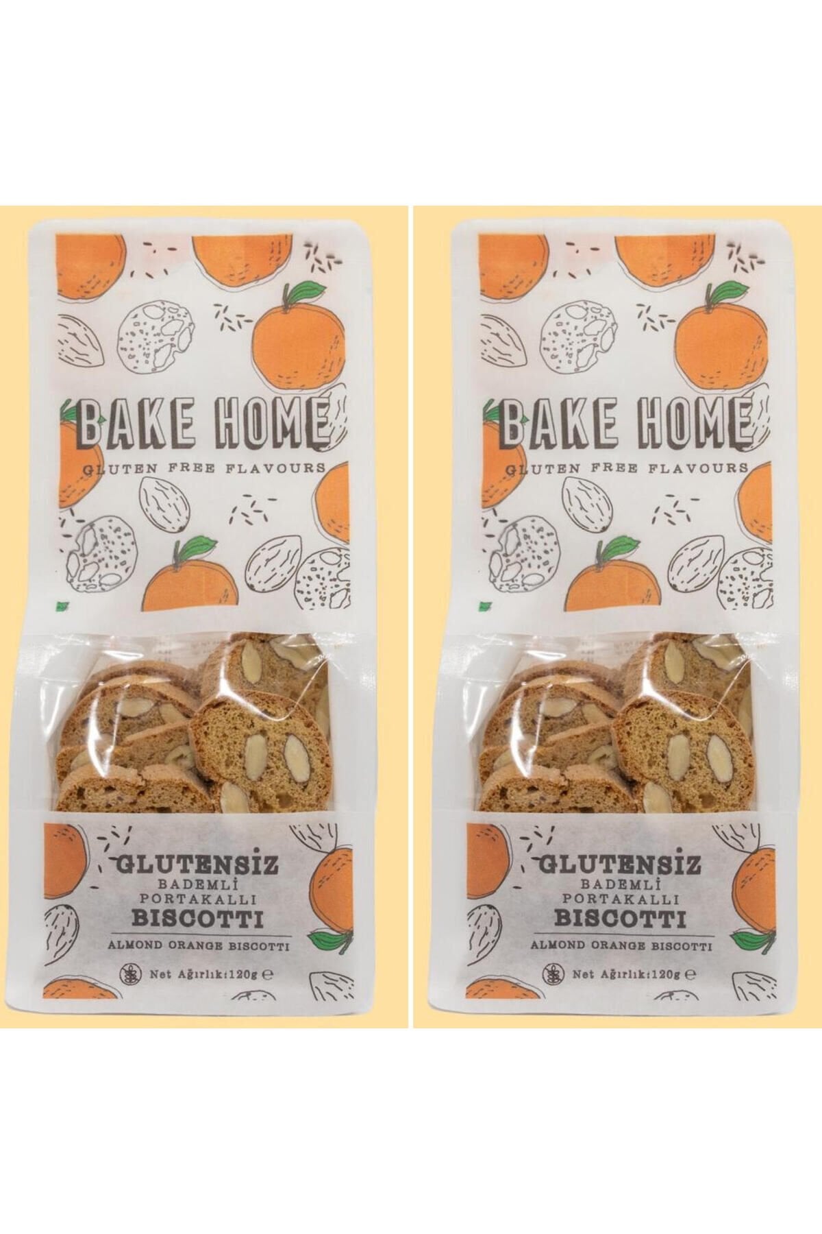 Glutensiz Bademli Portakallı Biscotti 2 Adet