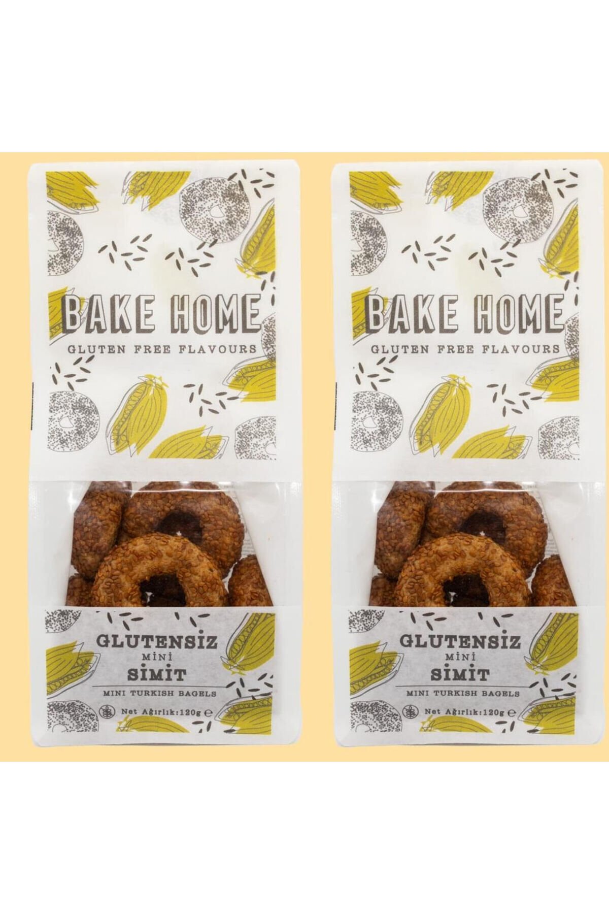 Glutensiz Susamlı Mini Simit 120 gr  2 Adet