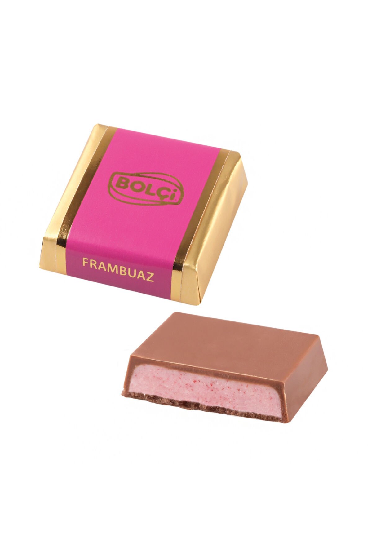 Frambuaz Dolgulu Sütlü Kare Çikolata 16 gr 400 gr