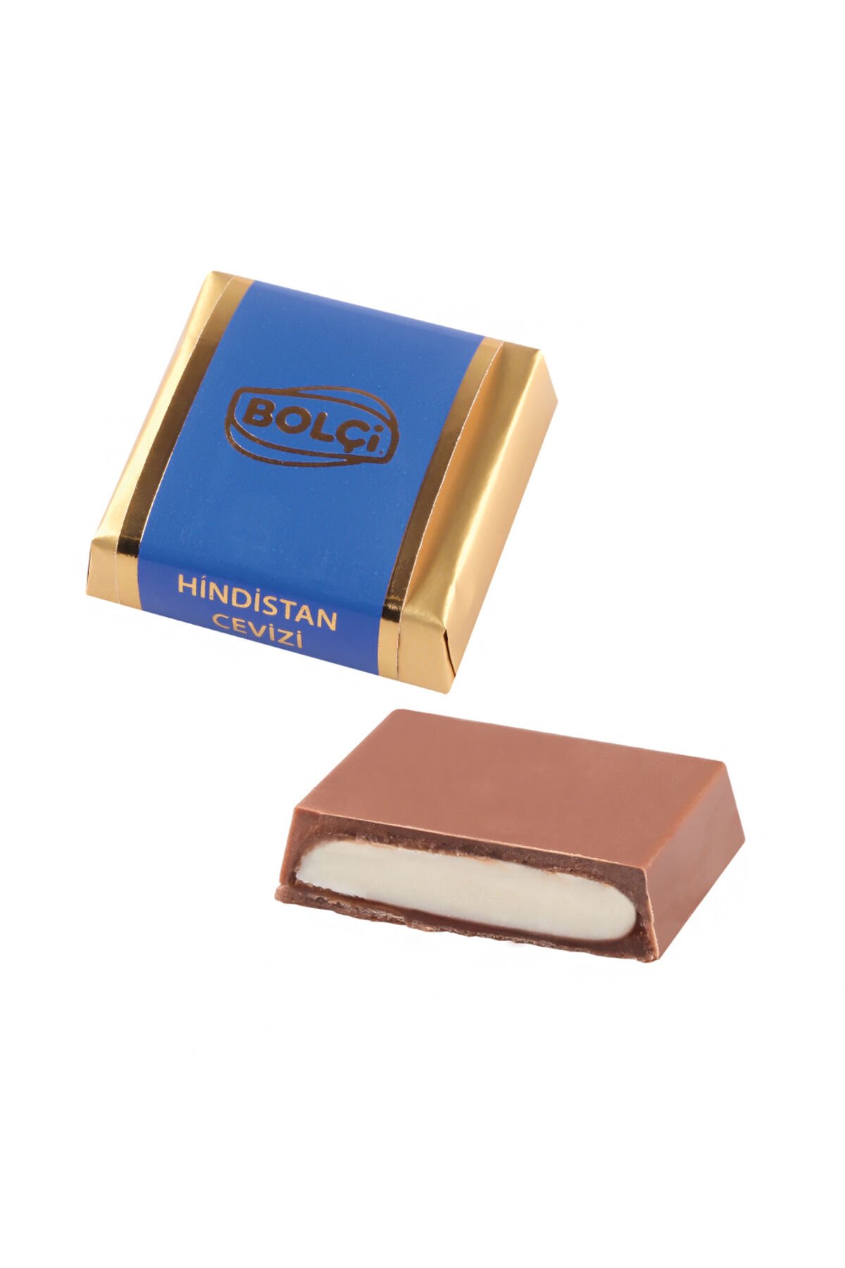 Hindistan Ceviz Dolgulu Sütlü Kare Çikolata 16 gr 400 gr