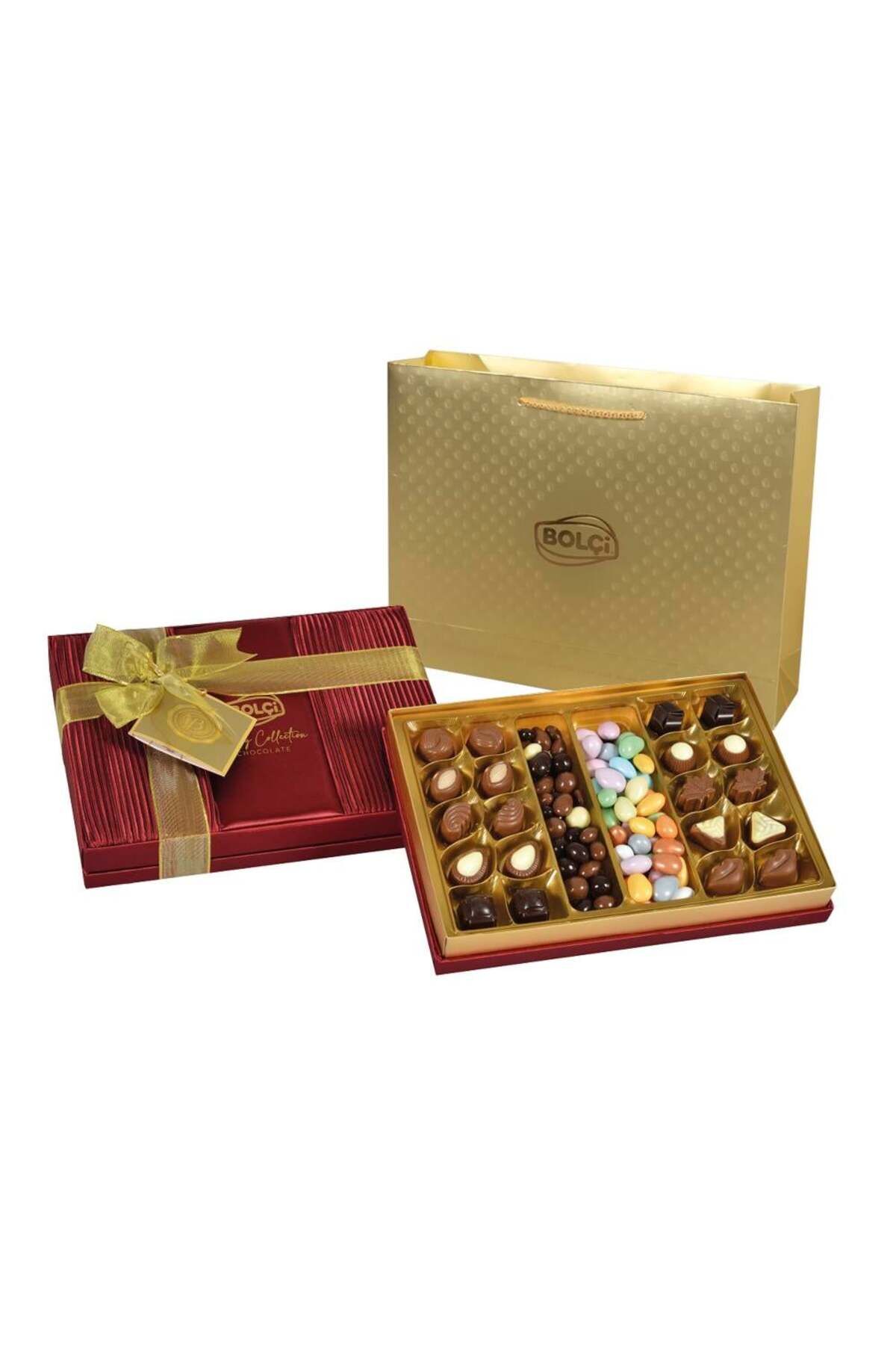 Saten Bordo Hediye Çikolata Kutu 500g