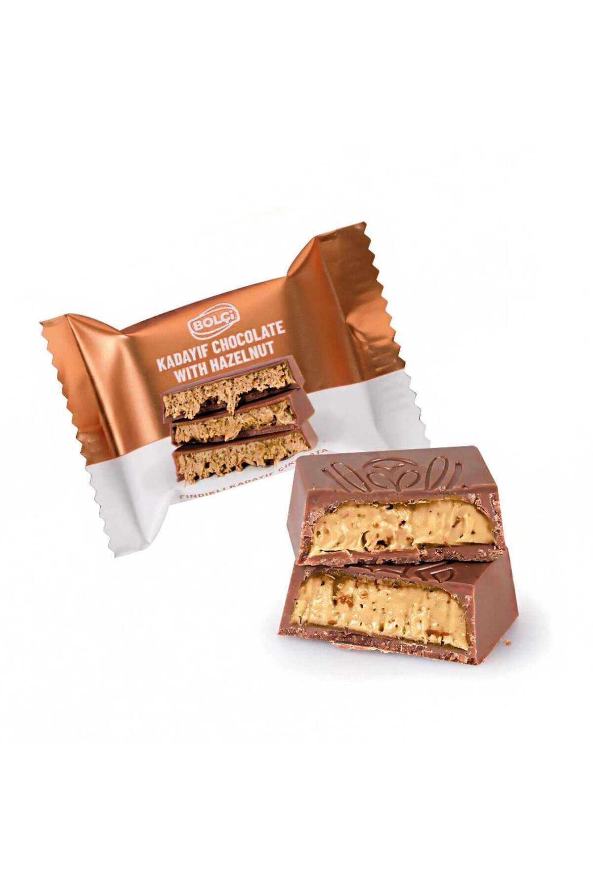 Dubai Çikolatası Fındıklı Kadayıf Dolgulu Sütlü Kare Çikolata 16g 10'lu