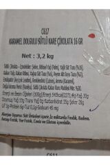 Karamel Dolgulu Sütlü Kare Çikolata 16 gr 400 gr