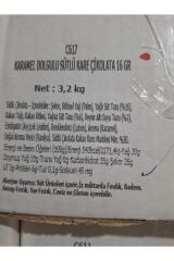 Karamel Dolgulu Sütlü Kare Çikolata 16 gr 400 gr