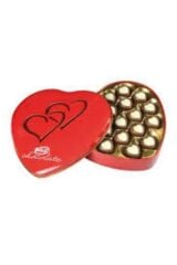 Kalp Kutu Çikolata 240 gr Parlak Metal Kutu