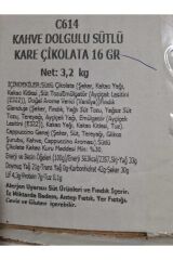 Kahve Dolgulu Sütlü Kare Çikolata (16 gr ) 400 gr