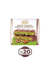 Fıstıklı Kadayıf Dolgulu Sütlü Dubai Çikolatası 100 Gr x 20 Adet