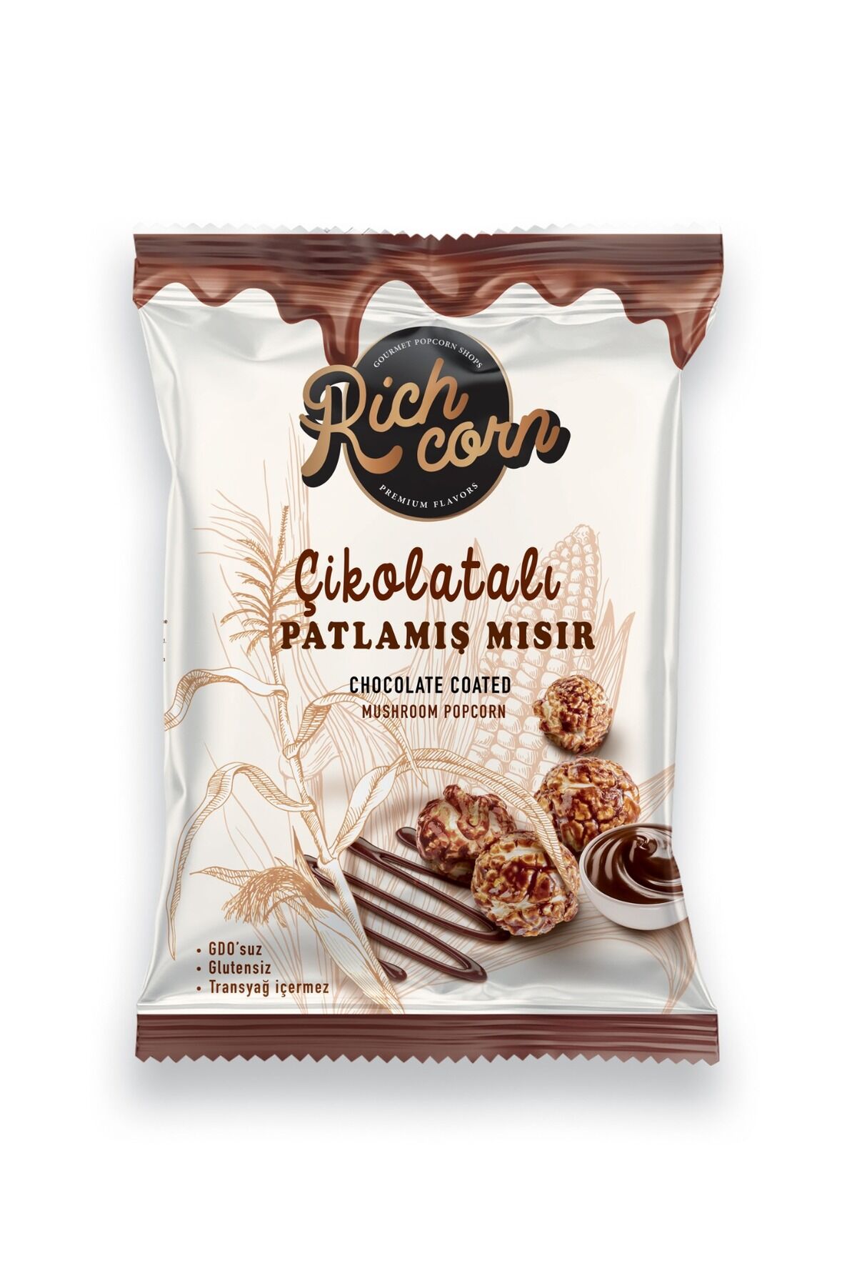 Richcorn Gurme Patlamış Mısır, Çikolatalı Popcorn, 50 g