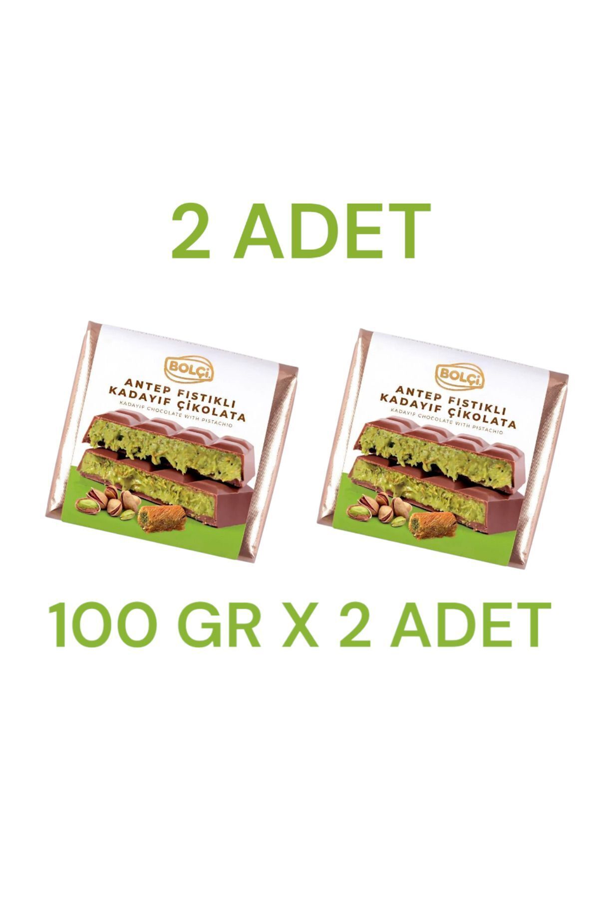BOLÇİ DUBAİ ÇİKOLATASI 2 ADET X 100 GR