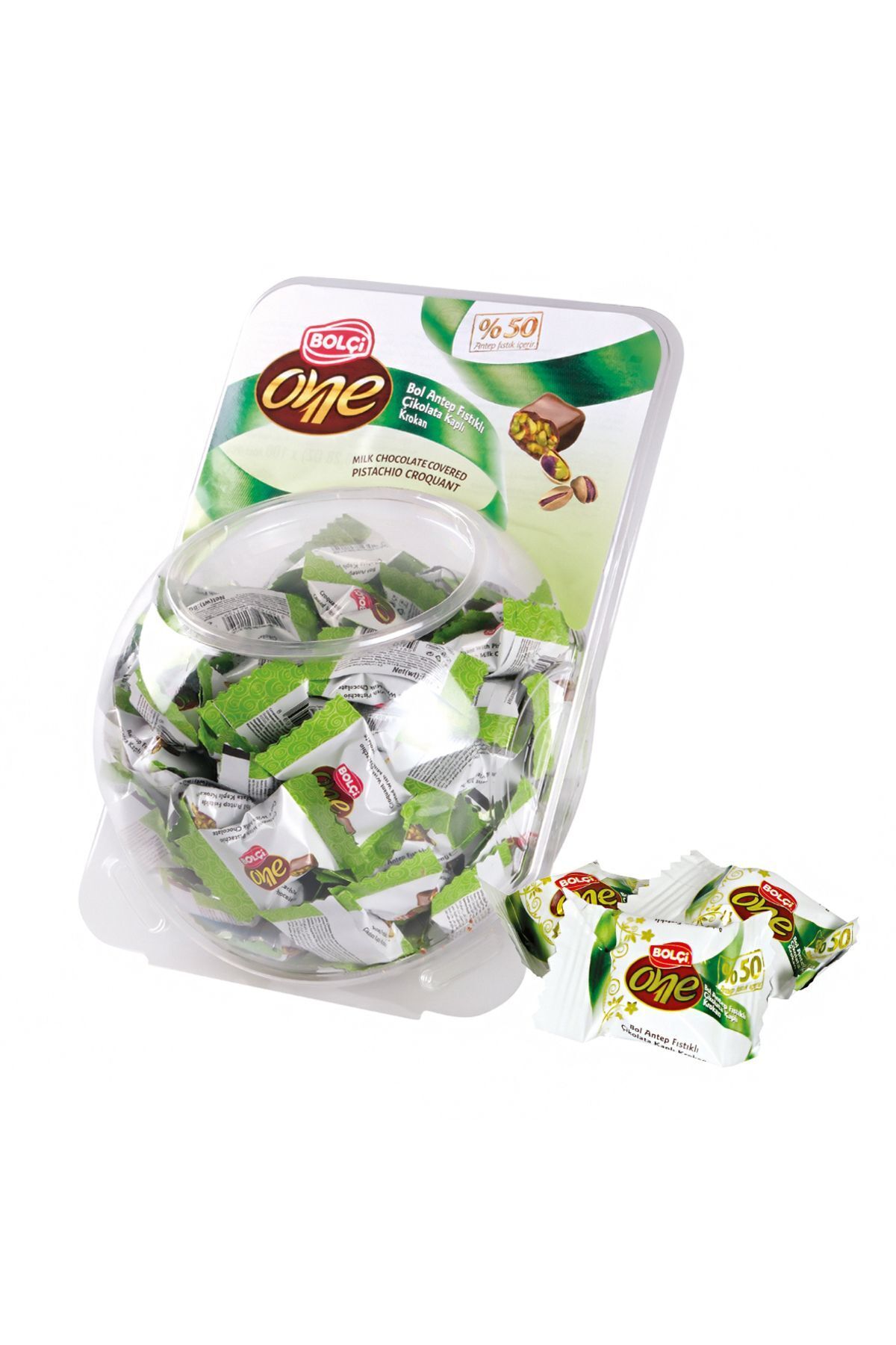 BOLÇİ ONE SÜTLÜ ANTEP FISTIKLI 8 GR 50 adet