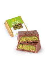 SÜTLÜ FISTIKLI KADAYIF DOLGULU 16 GR KARE ETİKETLİ  DUBAİ ÇİKOLATASI 250 gr