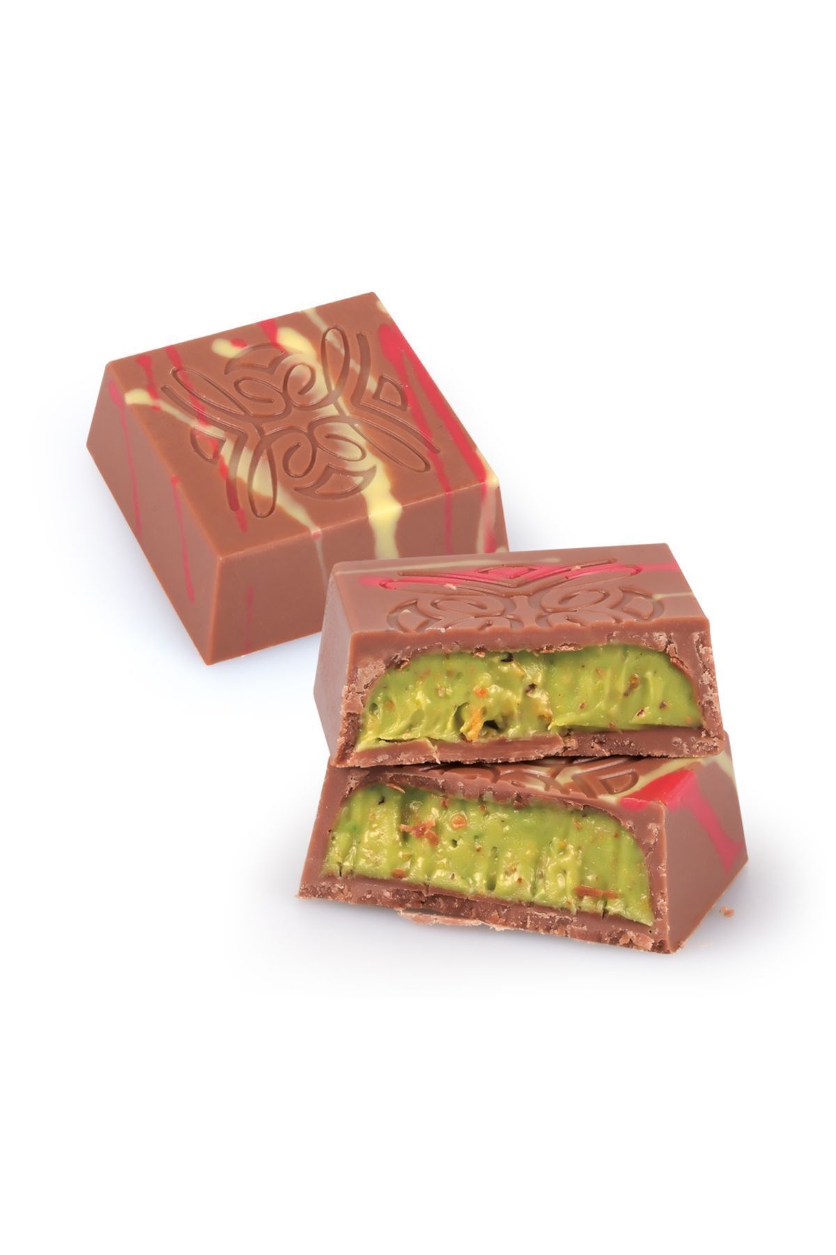 SÜTLÜ FISTIKLI KADAYIF DOLGULU DUBAİ ÇİKOLATASI 16 GR KARE  250 gr