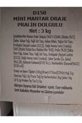 MİNİ MANTAR DRAJE PRALİN DOLGULU 500 gr
