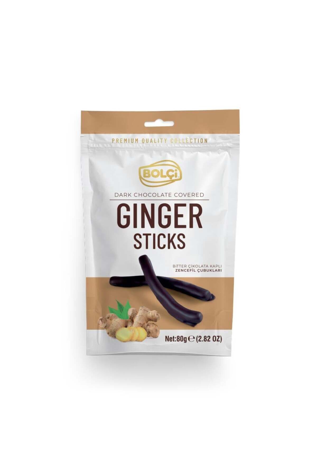 Bitter Çikolata Kaplı Zencefil Çubuk 80g
