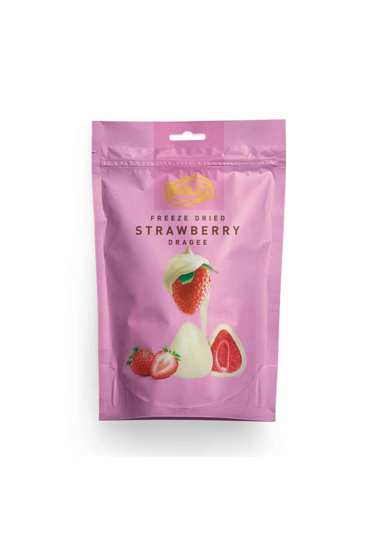 Beyaz Çikolatalı Çilek Draje 80g