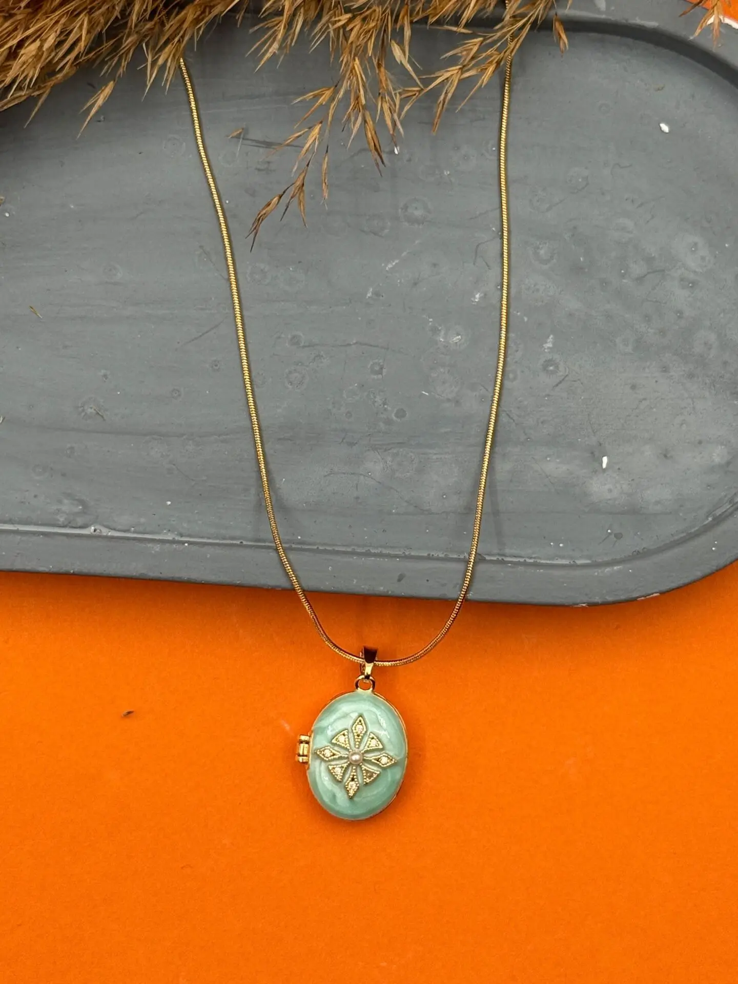 Çelik Kapaklı Kolye 45cm // KOLYE-5559