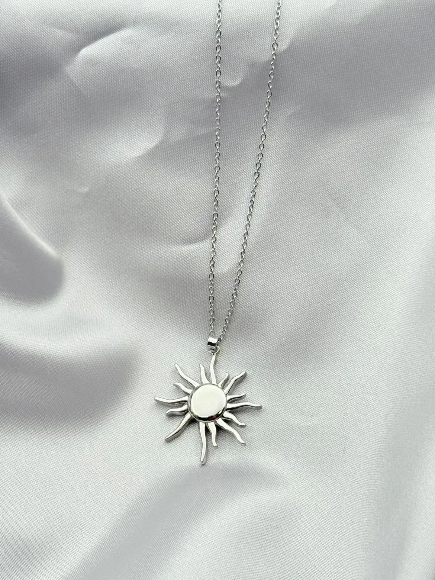 Çelik Güneş Kolye 45cm// KOLYE-5751