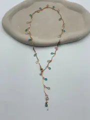 VIP Y Model Taşlı Kolye // KOLYE-5605