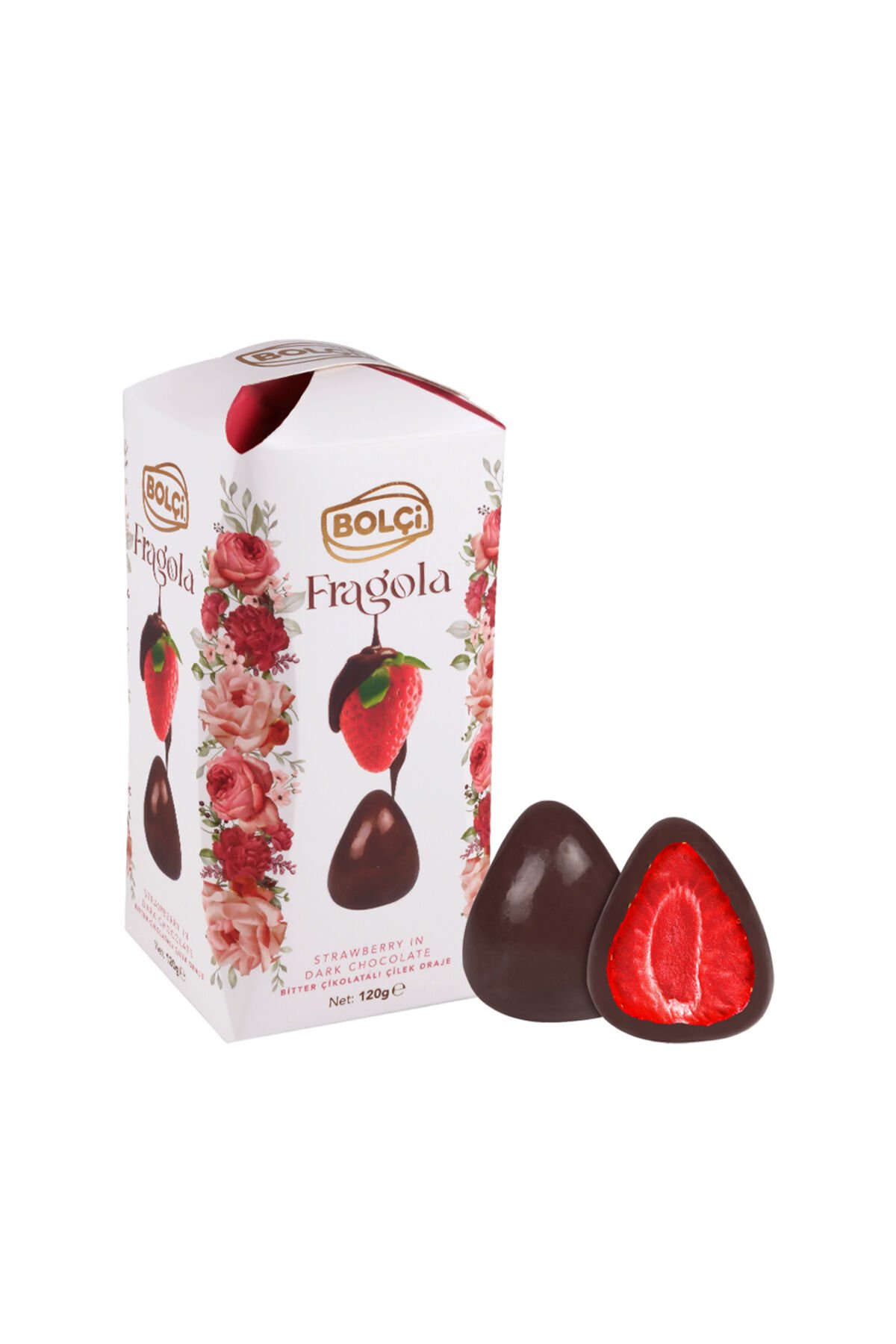 BİTTER ÇİKOLATALI ÇİLEK DRAJE 120 GR