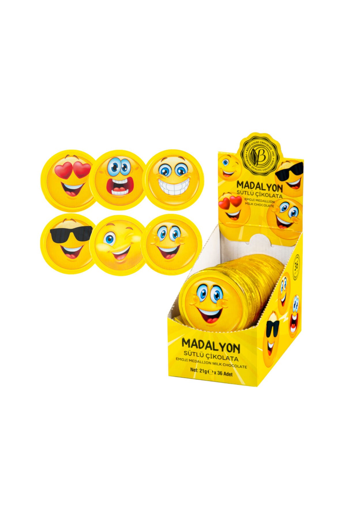 SÜTLÜ MADALYON ÇİKOLATA 23 GR (EMOJİ) 1 adet