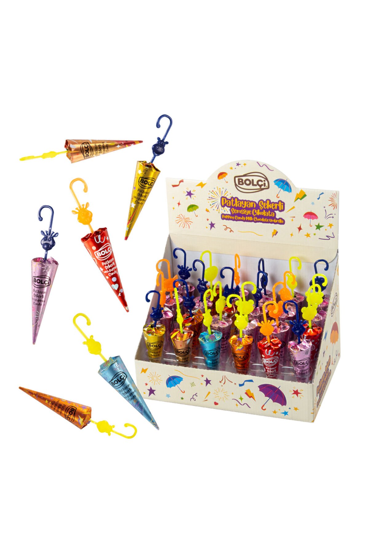 PATLAYAN ŞEKERLİ SÜTLÜ ŞEMSİYE ÇİKOLATA 22 GR 1 adet