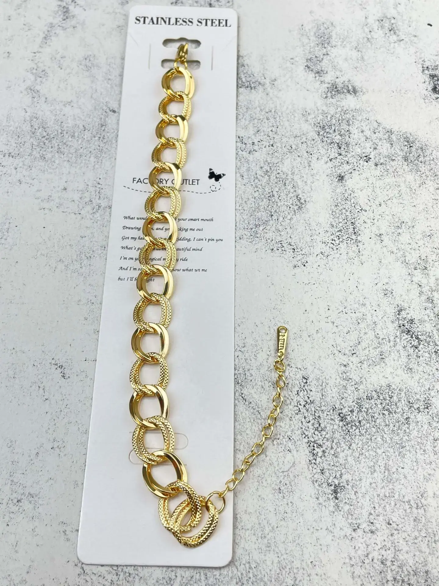 Çelik 14K Samanyolu Bileklik (ince // BİLEK-1738