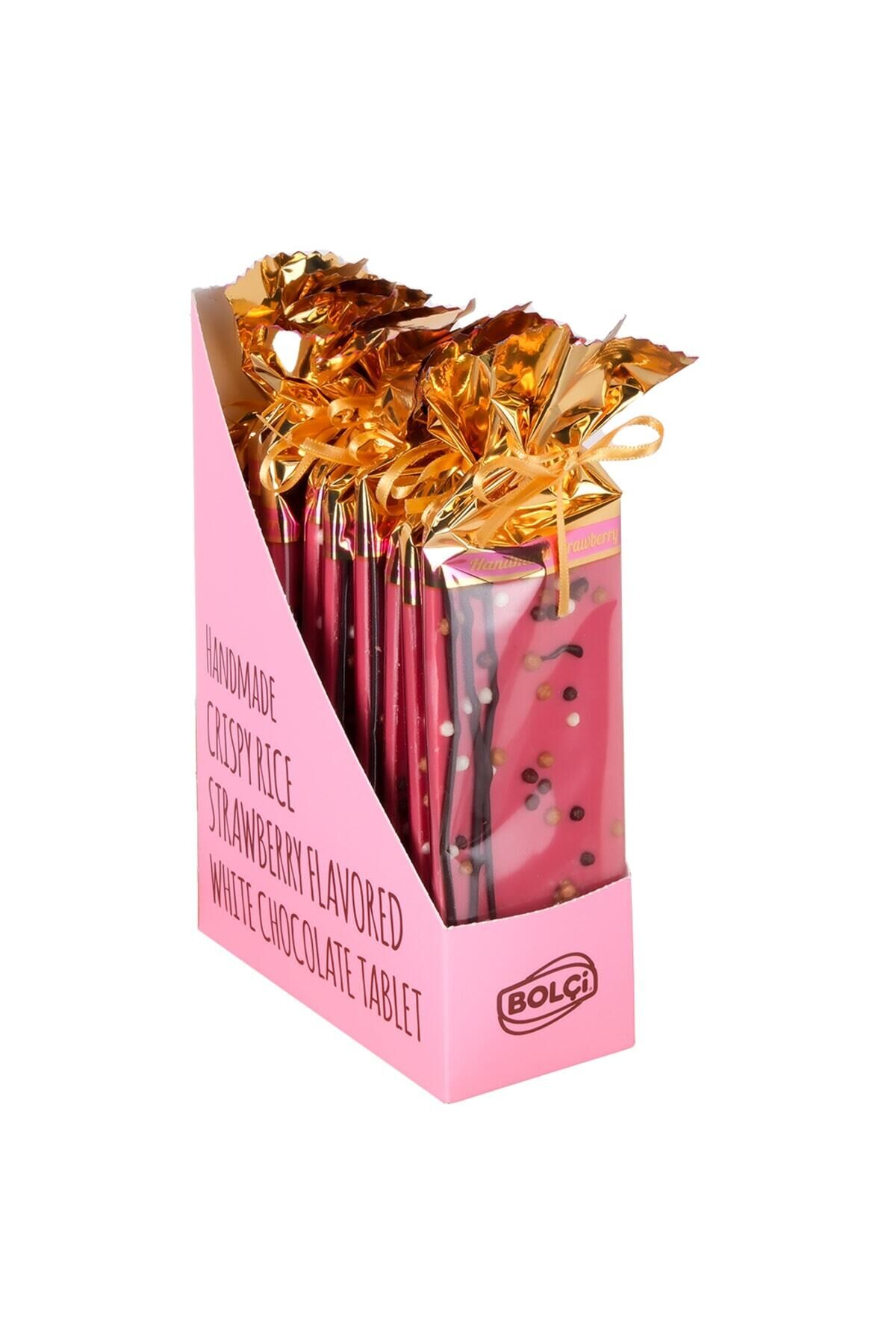 PİRİNÇ PATLAKLI ÇİLEK AROMALI TABLET ÇİKOLATA 60 GR x 10 adet