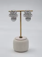 Zirkon Taşlı Rodyum Kaplama Küpe // ITHAL-3246