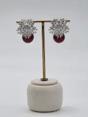 Zirkon Taşlı Rodyum Kaplama Küpe // ITHAL-3244