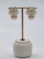 Zirkon Taşlı Rodyum Kaplama Küpe // ITHAL-3243