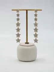 Zirkon Taşlı Rodyum Kaplama Küpe // ITHAL-3225