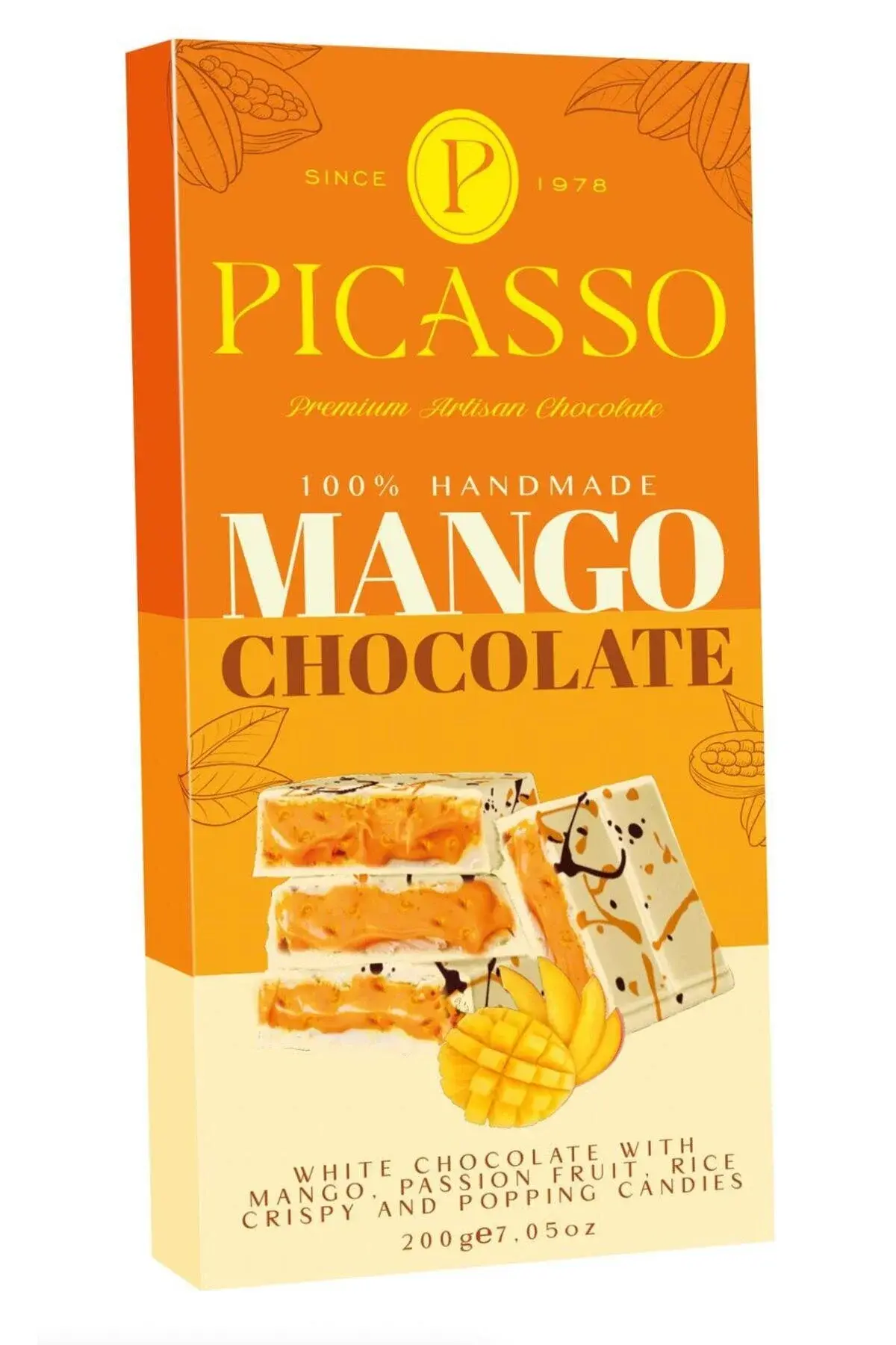 Picasso Mangolu Beyaz Dubai Çikolatası 200 gr el yapımı
