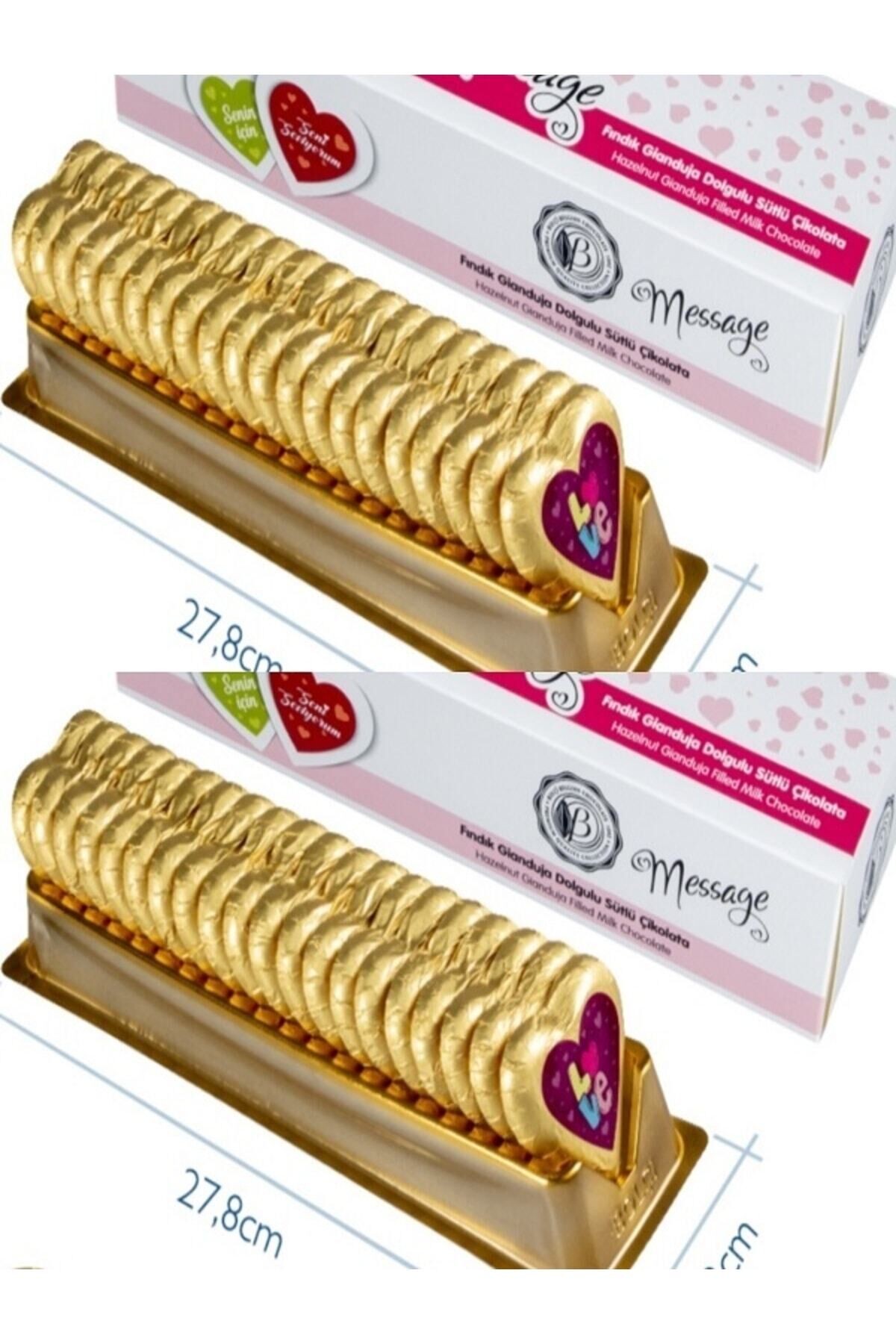Mesajlı Kalp Çikolata 21 Gr(display) X 40 Adet