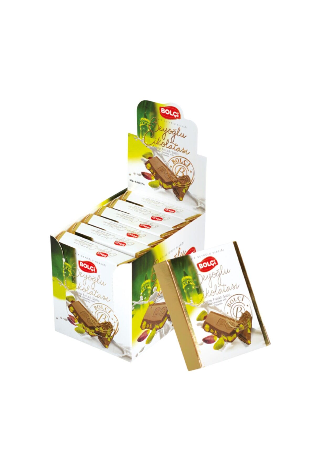 Beyoğlu Sütlü Fıstıklı Tablet Çikolata 60 Gr